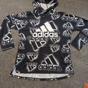Adidas Kids Graphic Black and White Hoodie